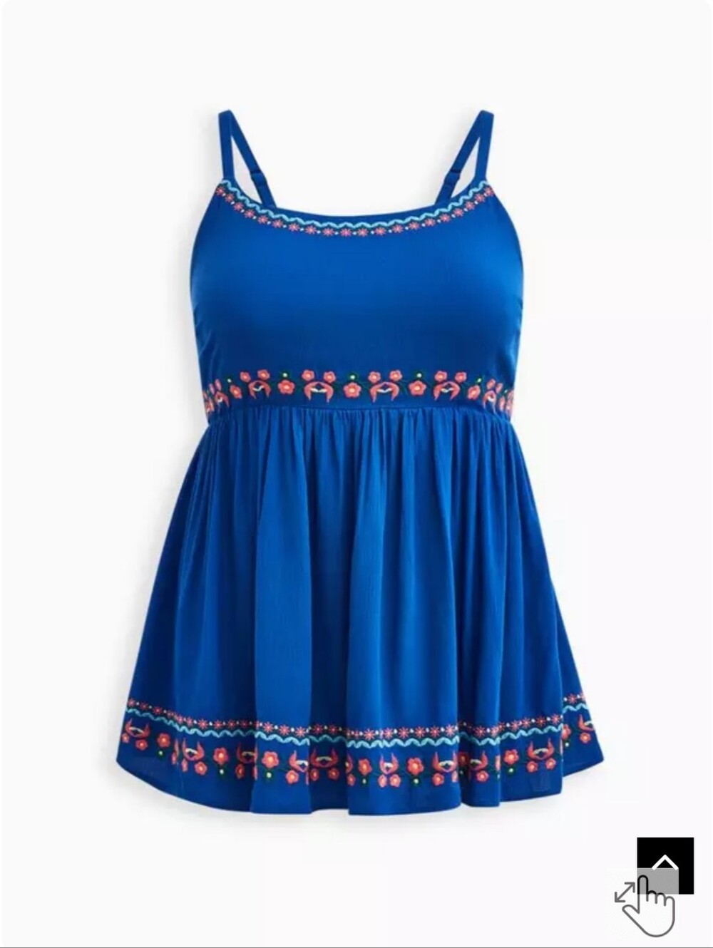 Embroidered Gauze Babydoll Tank - Picture 4 of 4